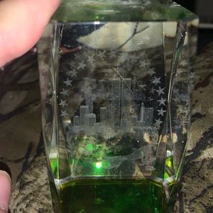In memory of 9/11/2001 crystal paper weight